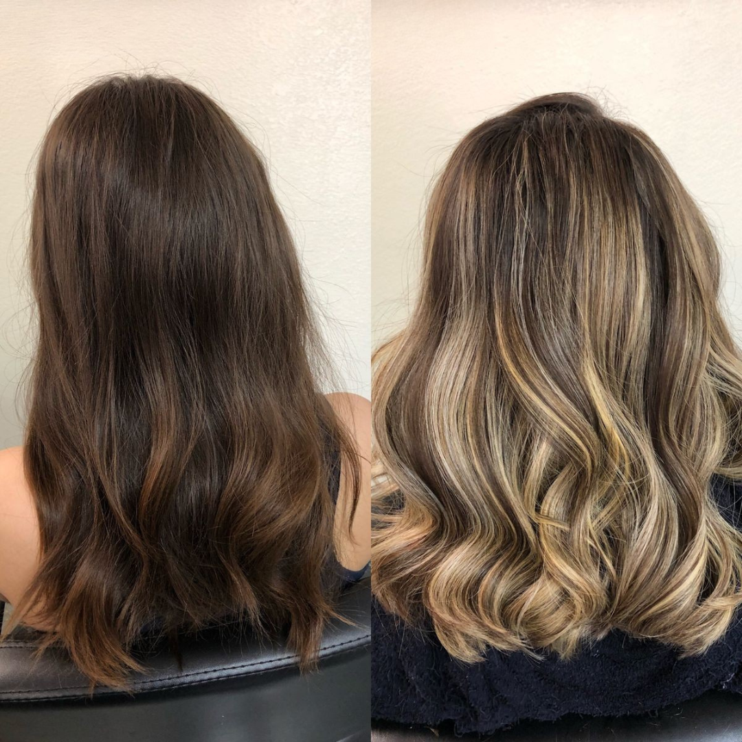 Balayage before and after